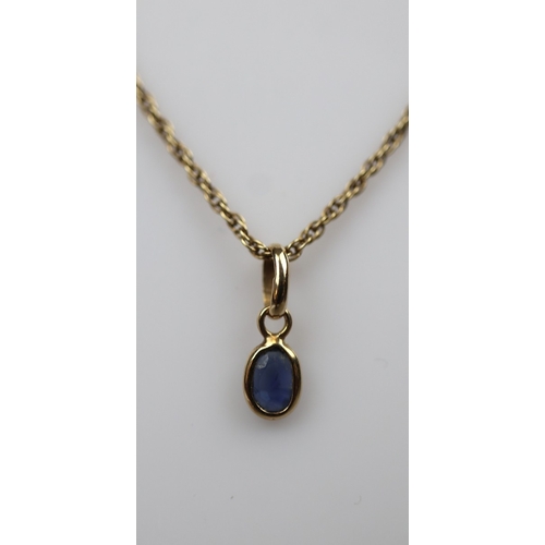 74 - 9ct gold matching drop earrings and pendant on chain set - Approx 1.8g