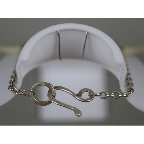 90 - Bespoke silver and muntjac deer tooth jewellery set comprising of necklace and earrings