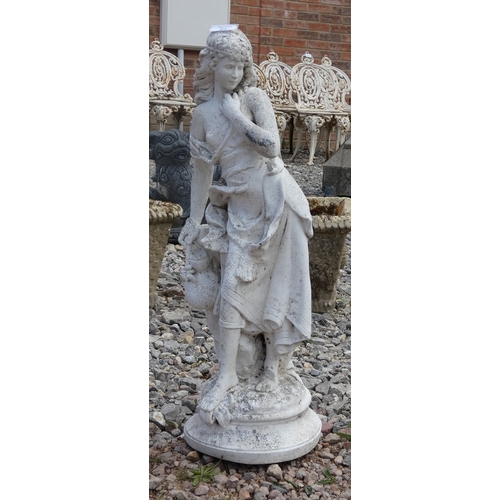 61 - Stone statue of water maiden - Approx height: 65cm