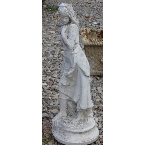 61 - Stone statue of water maiden - Approx height: 65cm