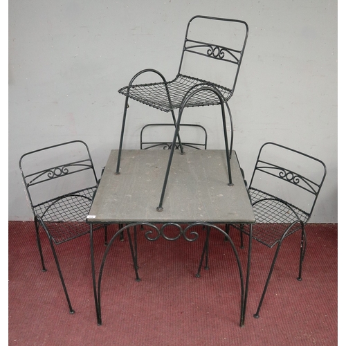 478 - 1946 Heal’s 'Britain Can Make It' Exhibition green painted wrought iron furniture. This is illustrat...
