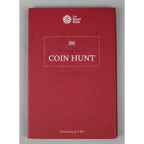 89 - The Great British Coin Hunt UK 50p coin collectors album by the Royal Mint to include the rare Kew G...