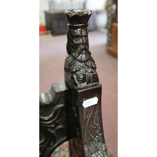 477 - Antique carved X chair