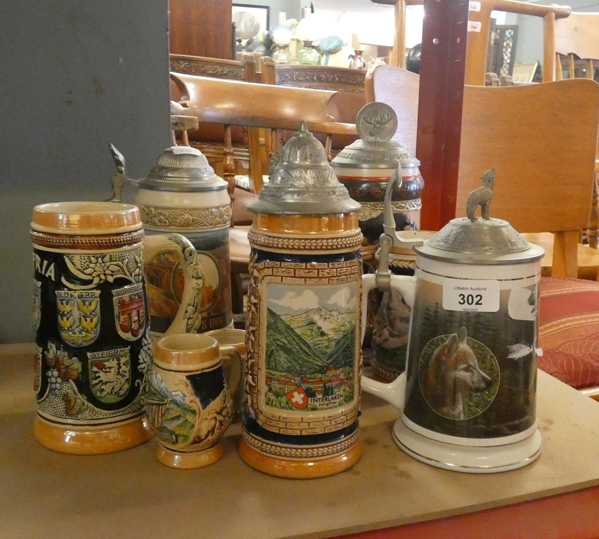 Collection of beer steins