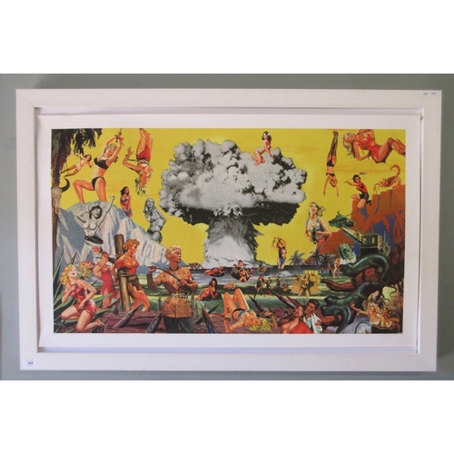 386 - 'Sex &amp; Moderate Violence 3' mounted signed print By Pure Evil. Signed in pencil with  COA.Marked...