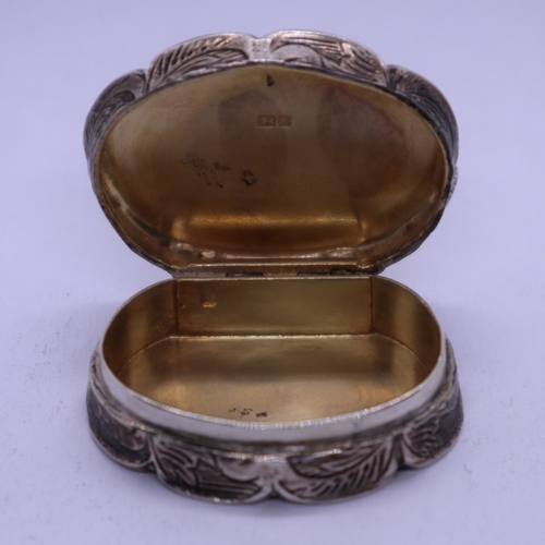 42 - Antique silver box. 25g approx