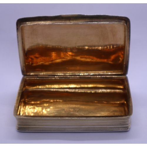 43 - Antique hallmarked silver gilt box. 93g approx
