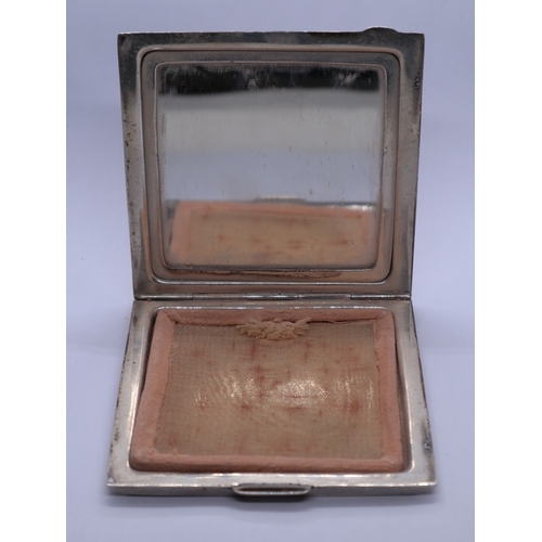 44 - Antique silver powder compact. 98g approx