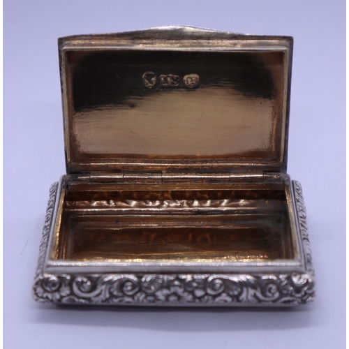53 - Antique silver box. 39g approx