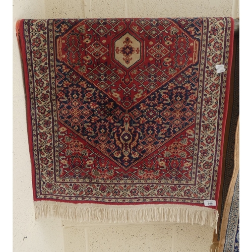 Small patterned silk effect rug