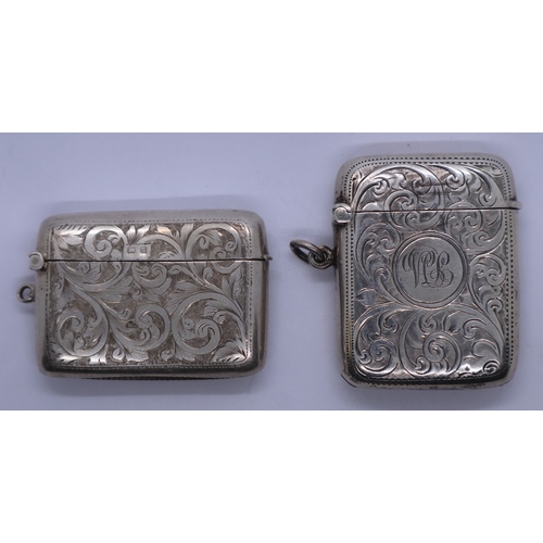 25 - Two antique hallmarked silver vesta cases. 44g approx