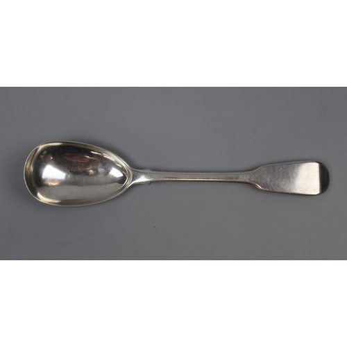 34 - Antique hallmarked silver spoon and napkin ring. 52g approx