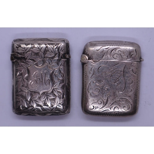 39 - Two halllmarked antique silver vesta cases.  Gross weight 26g approx