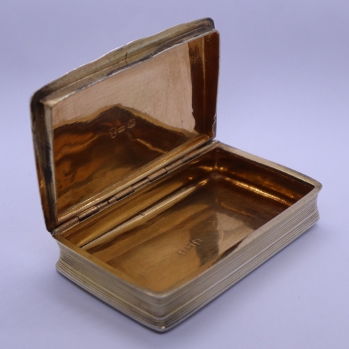 43 - Antique hallmarked silver gilt box. 93g approx