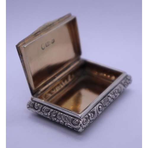 53 - Antique silver box. 39g approx