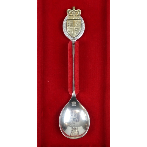 7 - Hallmarked silver commemorative spoon in original box - The Silver Jubilee of HRH Queen Elizabeth II... 