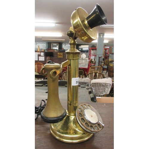 551 - Brass candle stick telephone
