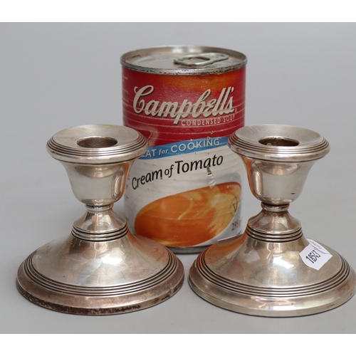 14 - Pair of hallmarked silver candlesticks