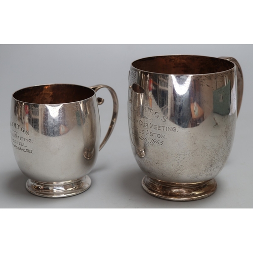 16 - 2 hallmarked silver tankards - Approx weight 488g