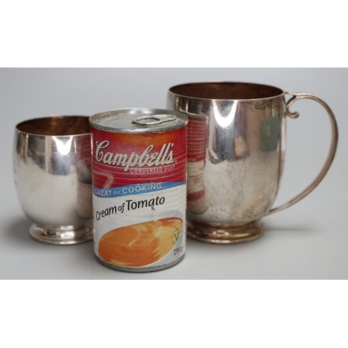 16 - 2 hallmarked silver tankards - Approx weight 488g