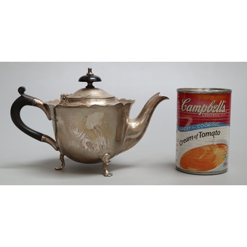 17 - Hallmarked silver bachelors teapot by Mappin and Webb - Approx gross weight 273g