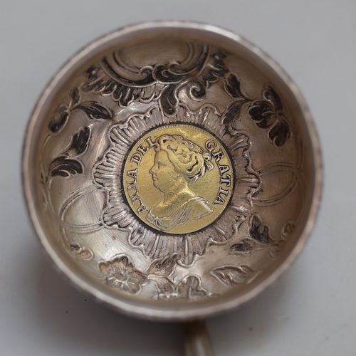 3 - Silver toddy ladle with Queen Anne coin to base