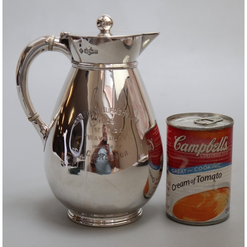 41 - Hunting interest - Late Victorian hallmarked silver water jug by John Mason, Sheffield 1899 - ivory ... 