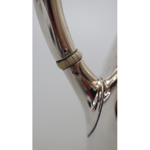 41 - Hunting interest - Late Victorian hallmarked silver water jug by John Mason, Sheffield 1899 - ivory ... 