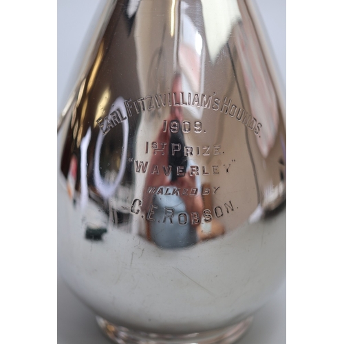 41 - Hunting interest - Late Victorian hallmarked silver water jug by John Mason, Sheffield 1899 - ivory ... 