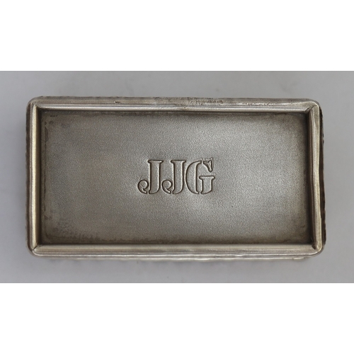 42 - A fine Garrard & Co silver presentation small casket. The heavy box has a cast border with vacan... 