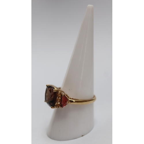 55 - 9ct gold multi stone set ring, size Q.