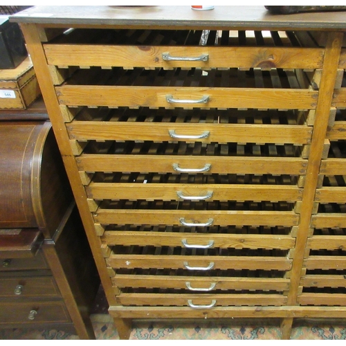 550 - Vintage pine apple storage rack - W: 132cm D: 40cm H: 123cm