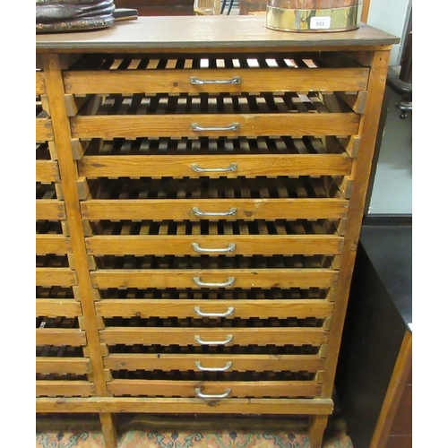 550 - Vintage pine apple storage rack - W: 132cm D: 40cm H: 123cm