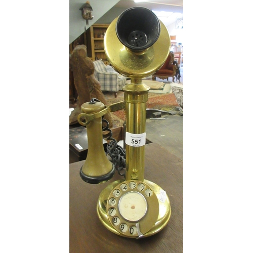 551 - Brass candle stick telephone