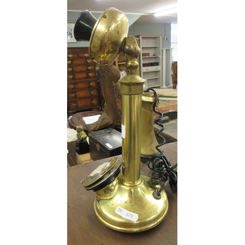 551 - Brass candle stick telephone
