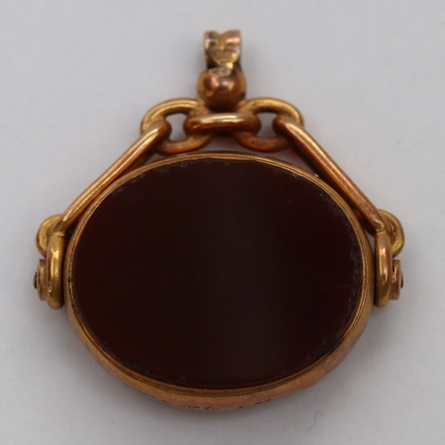 60 - 9ct gold stone set fob