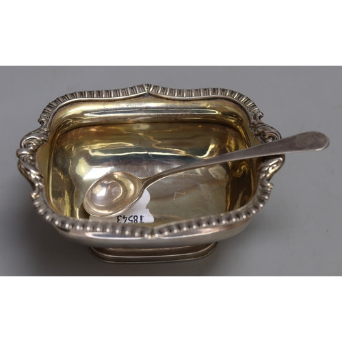7 - Hallmarked silver condiment pot and spoon - Approx weight 96g