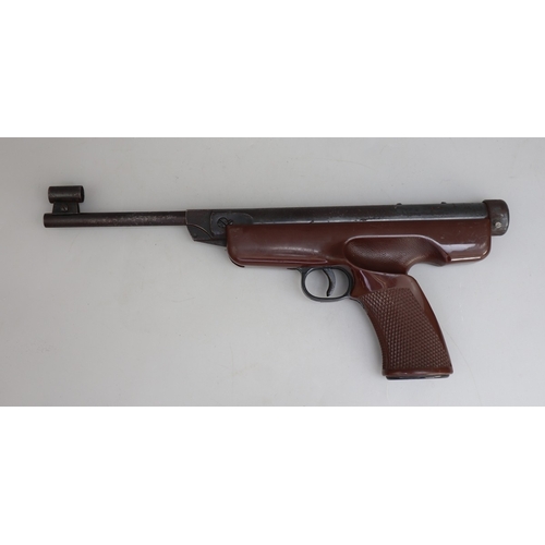 132 - 1970's German 'Original' mod.5, break-barrel, .22 air pistol, brown composite grip