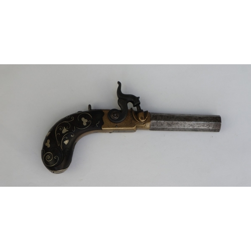 136 - 50 bore percussion side-hammer pocket pistol, 3