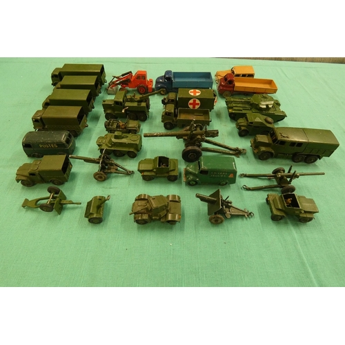336 - 23 diecast army vehicles plus 4 other diecast vehicles