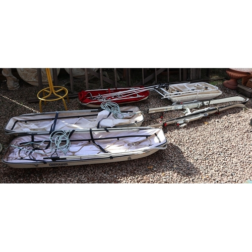 443 - 1.7m Fjellpulken Pulk (plus ancillaries), 1m Royal Marine pulk, 1m snowsled pulk and military mounta... 