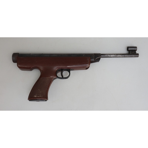132 - 1970's German 'Original' mod.5, break-barrel, .22 air pistol, brown composite grip