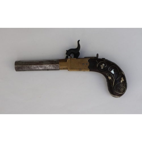 136 - 50 bore percussion side-hammer pocket pistol, 3