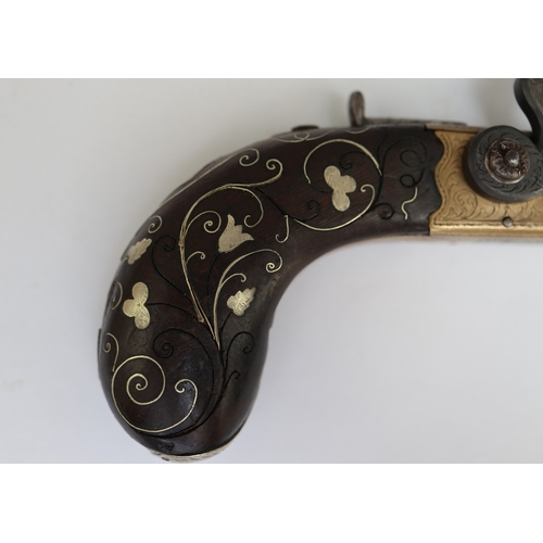 136 - 50 bore percussion side-hammer pocket pistol, 3