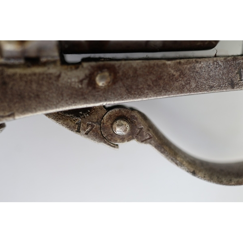 139 - 1870's Belgian proofed Lefaucheux 7mm 6-shot pinfire revolver, folding trigger, side loading gate, s... 