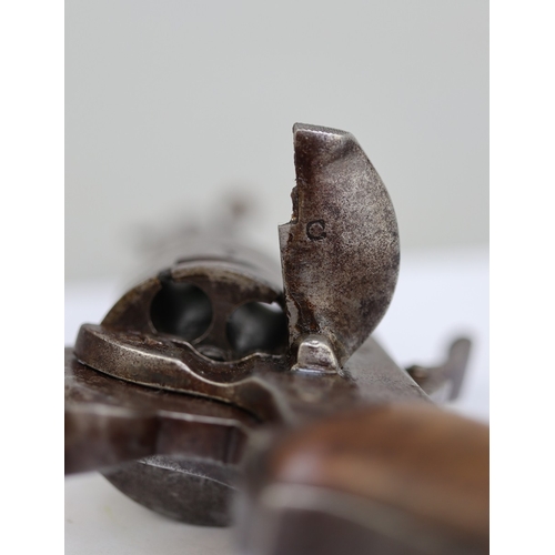 139 - 1870's Belgian proofed Lefaucheux 7mm 6-shot pinfire revolver, folding trigger, side loading gate, s... 