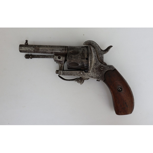 140 - 19thC French 7mm pinfire 6-shot revolver, 2.5