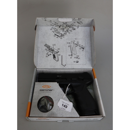 149 - Gletcher TRS 24/7 Co2 .177 BB air pistol, automatic, multi-shot, 19-shot magazine, in as new conditi... 