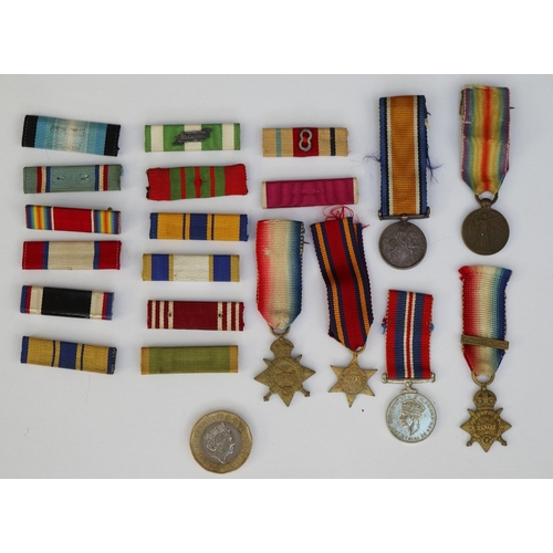 15 - Collection of miniature medals to include WWI campaign star, WWI Victory together with collection of... 