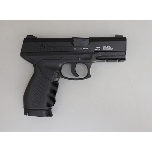 150 - Gletcher TRS 24/7 Co2 .177 BB air pistol, automatic, multi-shot, 19-shot magazine, in as new conditi... 